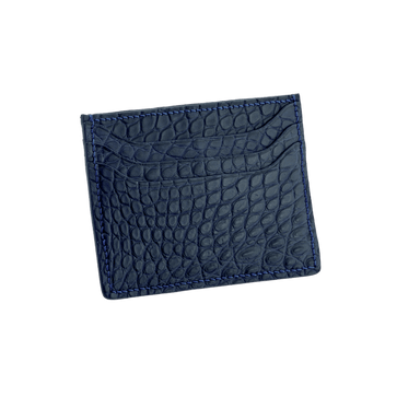 Maxim kortholder i blå - Ægte Alligator læder fra RIOS1931