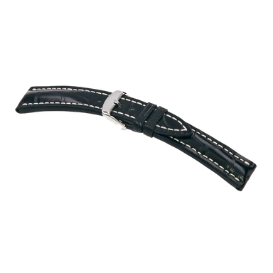 Breitling urrem i sort - Ægte Alligator Læder fra RIOS1931